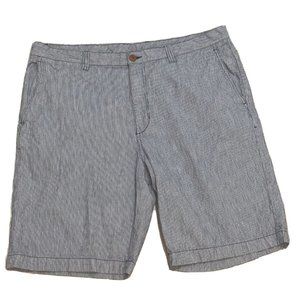 Tommy Bahama Relaxed Blue White Striped Linen Cotton Shorts Men 38 Casual Resort
